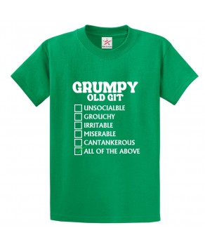 Grumpy Old Git Checklist Unisex Classic Kids and Adults T-Shirt